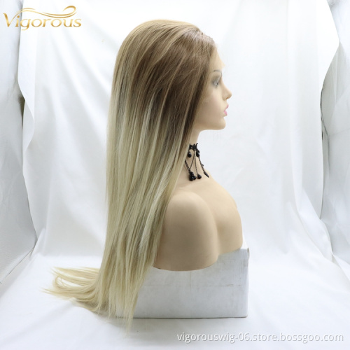Vigorous wholesale curly / body / straight / water wave heat resistant high quality lace front synthetic hair wigs black women